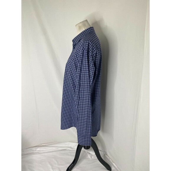 Bugatchi Uomo Men's Dress Shirt Blue Plaid Button-Down Cotton Size 16 / 34 - Picture 5 of 12
